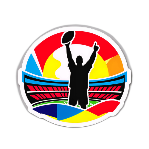 Stiker Stadium Ikonik dengan Siluet Penyokong