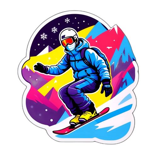 윤성빈의 스노보드 리프트와 속도를 주제로 한 스티커