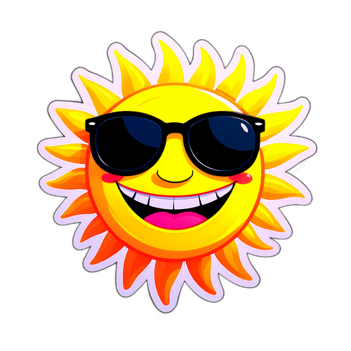 Sticker Sole Divertente