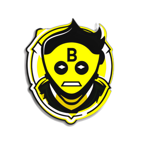 Ein dynamisches BVB-Illustration mit Vereinsmaske und Fans