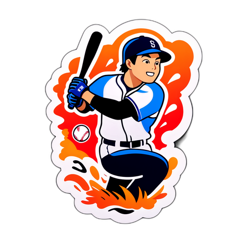 손아섭의 홈런 장면 스티커