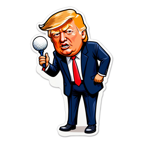 Stiker Humor Karikatur Donald Trump