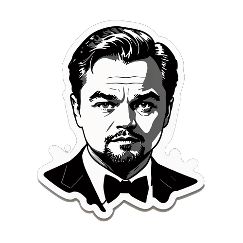 Autocollant Noir et Blanc de Leonardo DiCaprio