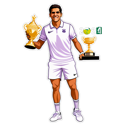 ¡Increíble! Carlos Alcaraz Eleva el Trofeo de Wimbledon 2024 en una Calcomanía Única que No Puedes Perderte!