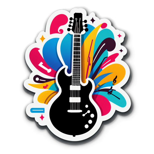 Farverig Musik Sticker