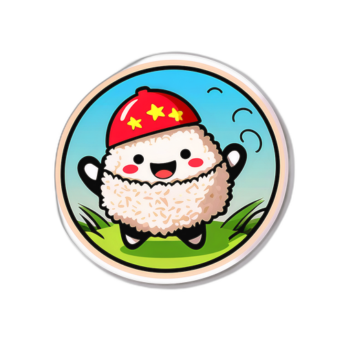 可愛米飯團舞蹈貼紙
