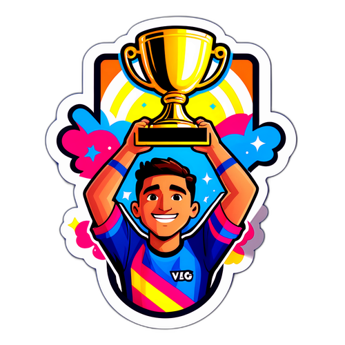 Sticker động của Carlos Alcaraz cầm cúp, tôn vinh chiến thắng và tinh thần thể thao