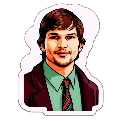 Retro-sticker af Ashton Kutcher