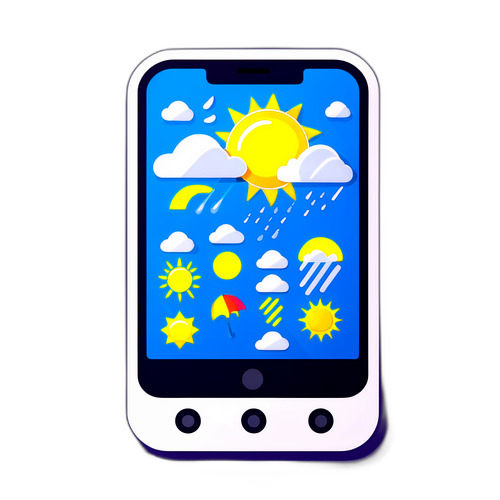 Màn hình điện thoại hiển thị tin tức thời tiết