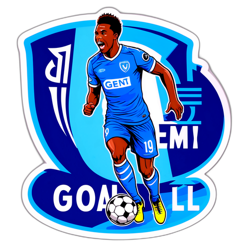 Sticker van een KAA Gent-speler die een doelpunt scoort