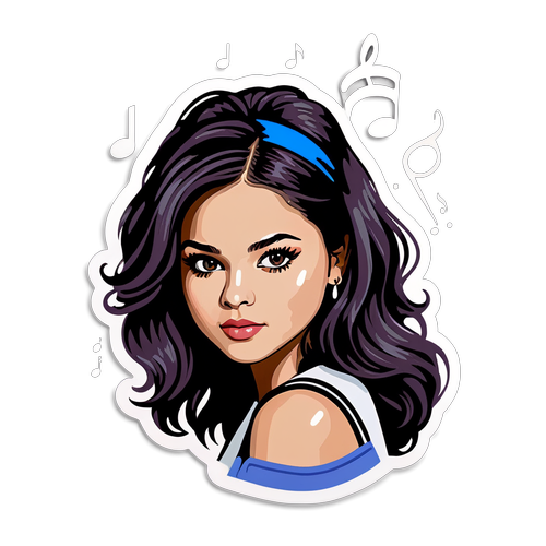 Selena Gomez: O Adesivo Artístico Que Celebra Sua Música e Inspira Emoções!