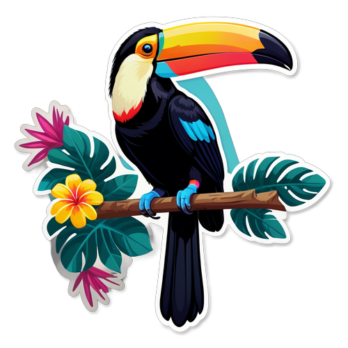 Vibrant Tropical Toucan Sticker