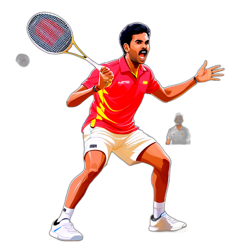 बैडमिंटन कोर्ट पर सत्विकसैराज रंकीरेड्डी का एक्शन