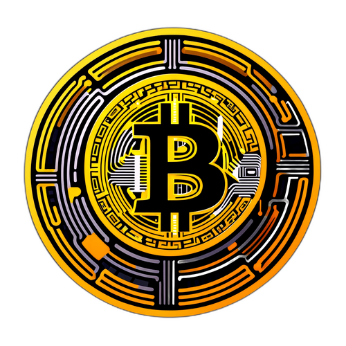 Bitcoin-Logo mit futuristischen Linien