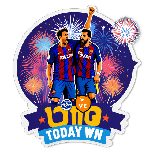 Sticker de celebración de gol de FC Barcelona