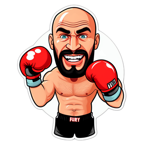 Ilustracja Tyson Fury w zabawnym stylu kreskówkowym
