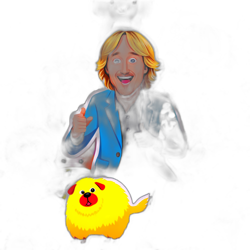 Ein verrückter Aufkleber von Owen Wilson mit lustigen Tieren