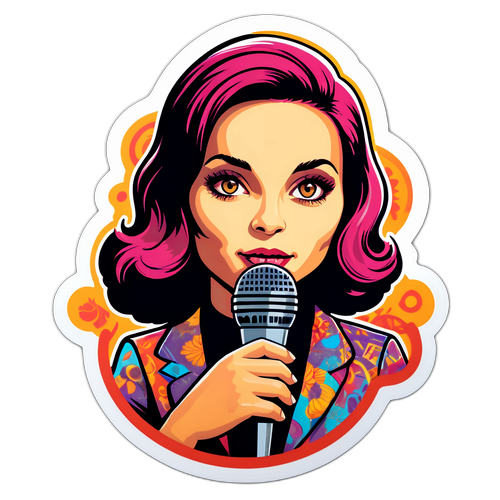 Stickers di Mina in Stile Retro