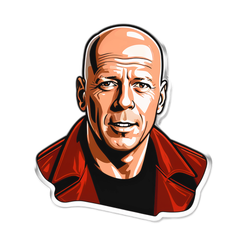 Nostalgický nálepka Bruce Willise