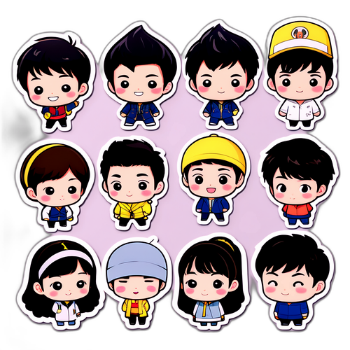 귀여운 stickers featuring 이이경의 인기 캐릭터들