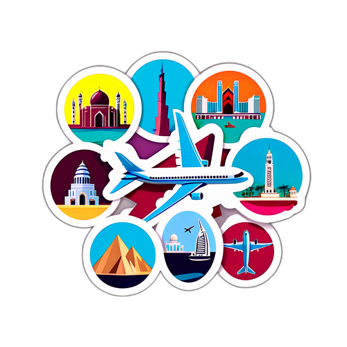 Set Stiker Mini Landmark Ikonik Qatar