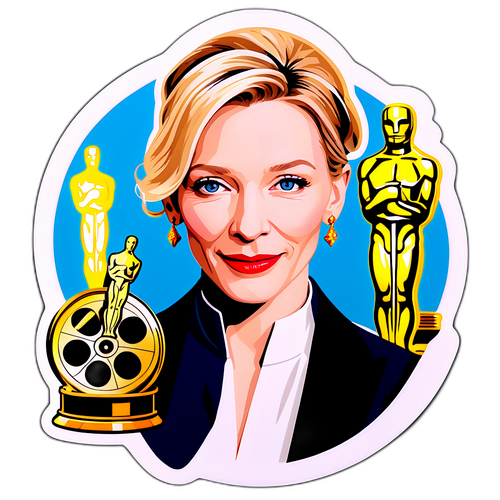 Portrét Cate Blanchett s filmovými oceněními