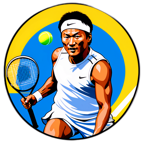Ein Porträt von Michael Chang als Tennislegende