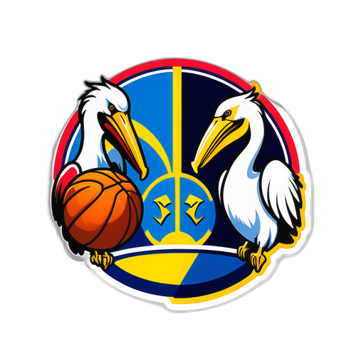 Sticker ng Pagsasama ng Pelicans at Warriors