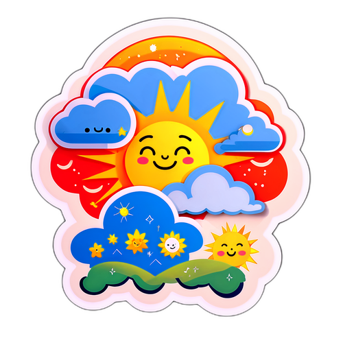Malikhain na Sticker ng Panahon