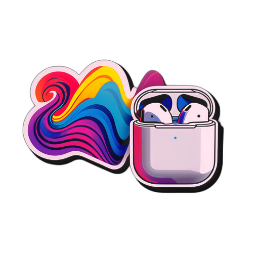 איירפודס עם גלי סאונד צבעוניים