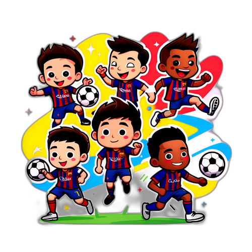 Gøyete klistremerker av tegneseriefigurer fra Daegu og Barcelona