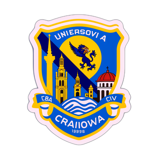 Sticker pentru a celebra Universitatea Craiova