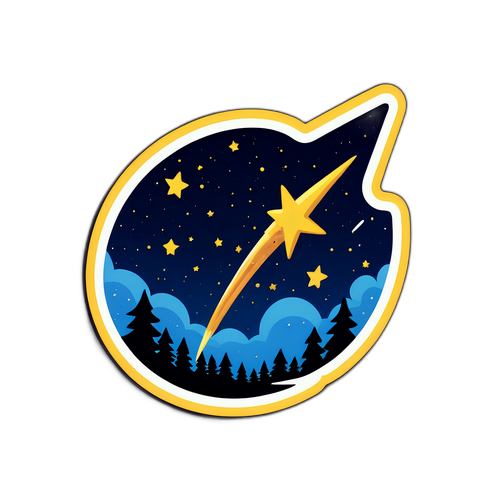 Autocollant Étoile Filante