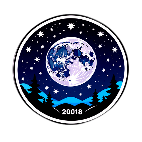 Hình dán phong cảnh mặt trăng đẹp