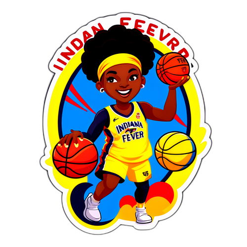 Sticker ng Indiana Fever na may Cartoon Player