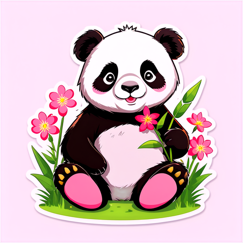 Panda Fofo com Bochechas Rosadas: A Emoção que Vai Derreter Seu Coração!