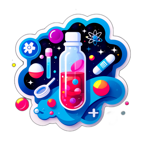 Médicament futuriste dans un univers abstrait