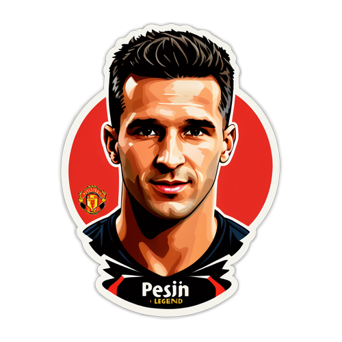 Sticker met het gezicht van Robin van Persie