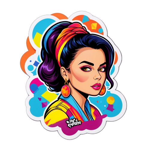 Дизайн стікера з Інною Kardash у стилі поп-арт