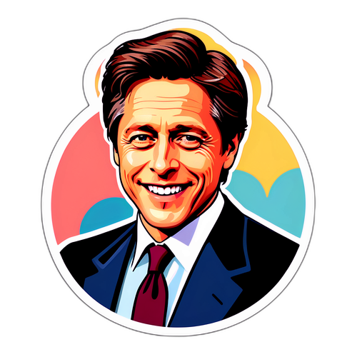 Retro stylowy naklejka Hugh Grant