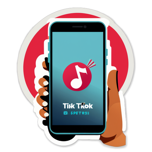 Illustration d'un autocollant sur l'interdiction de TikTok aux États-Unis