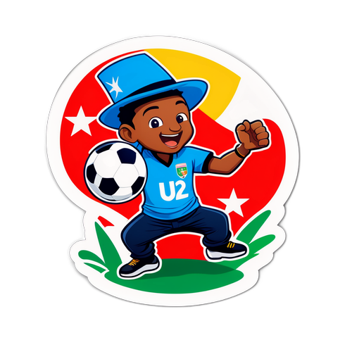 Autocollant amusant de la mascotte de la Coupe du Monde U20 dansant