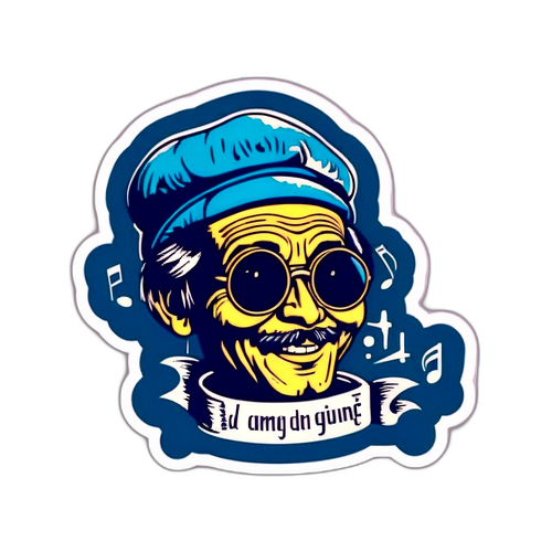Sticker với hình ảnh của một bài hát nổi tiếng và giai điệu vui tươi từ nhạc dân gian Việt Nam