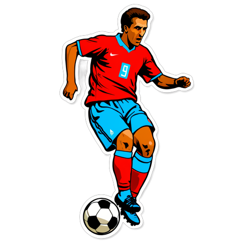 Sticker cu Octavian-George Popescu pe terenul de fotbal