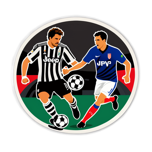 Illustratie van Juventus en PSV in Actie