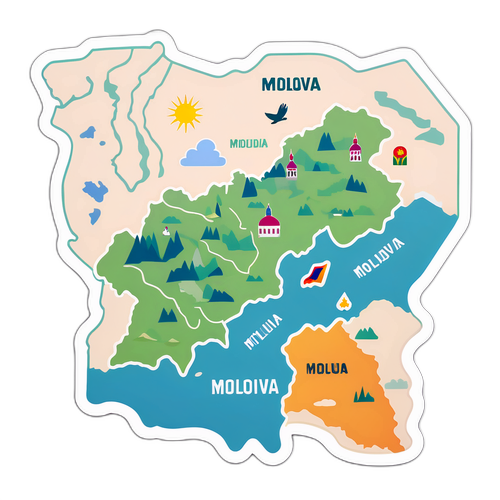 Stylizovaná mapa Moldavska