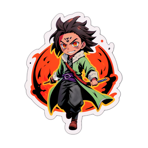 สติ๊กเกอร์ตัวละครหลักจากอนิเมะ Demon Slayer ในขณะที่กำลังทำภารกิจในปราสาท Infinity