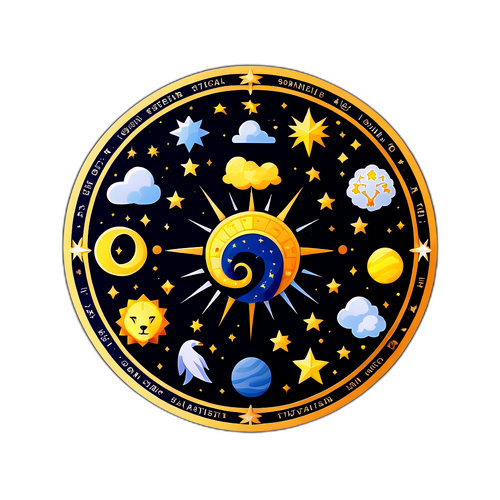 Стикер с символами зодиака в минималистичном стиле