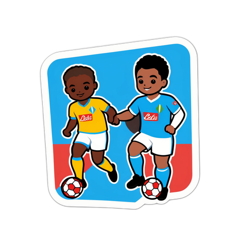 나폴리와 코모의 유니폼 경기 스티커