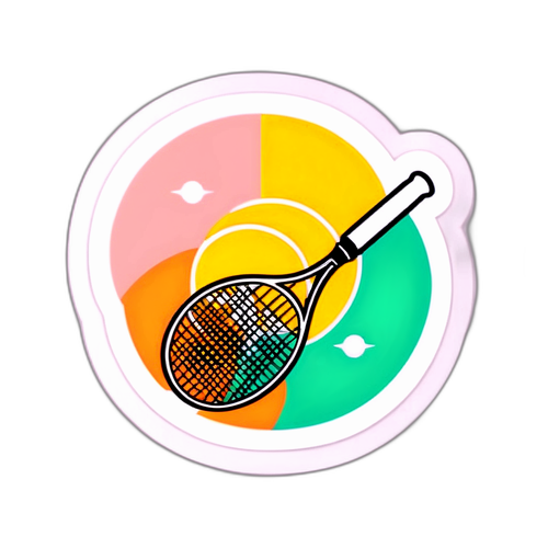 Sticker Logo French Open dengan Elemen Tenis